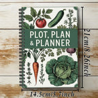 Plot, Plan & Planner – A5 Garden Journal | 60-Page Spiral Notebook for Vegetable & Flower Gardening | Beginner & Expert