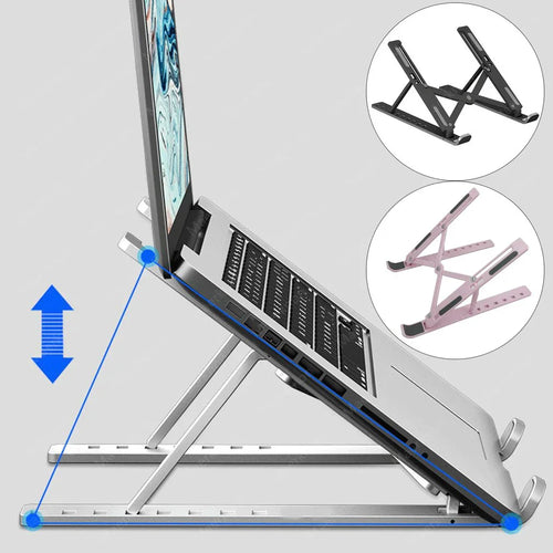 Adjustable Foldable Laptop Stand — Portable Ergonomic Holder for MacBook, iPad & Tablets