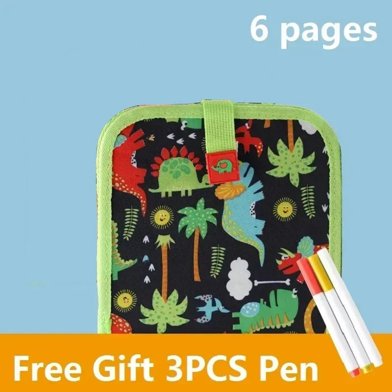 Magic Erasable Fabric Coloring Book for Kids – Draw, Erase & Repeat! | 6 Pages + 3 Pens Included