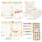 Recipe Journal – 120-Page Spiral Hardcover Recipe Book | Illustrated Inner Pages, Kitchen Conversion Chart & Food Stickers | 2 Cover Designs