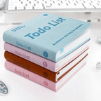 Todo List Pocket Planner – 365-Day Daily To-Do Notebook | 10×10cm Portable | Waterproof Leather Cover | 4 Colors