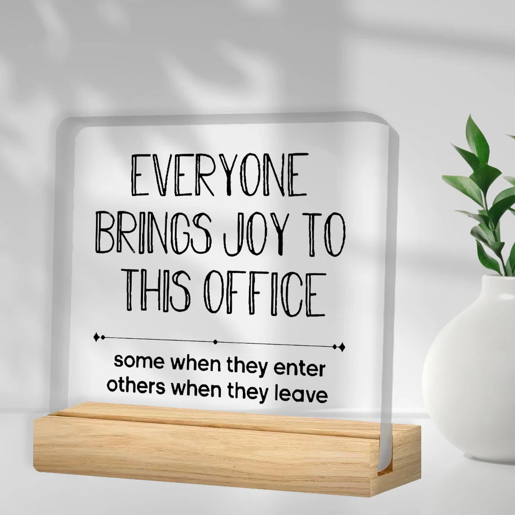 Sarcastic Office Sign - Funny Acrylic Desk Decor for Work Stress Relief & Humor
