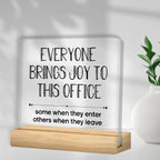Sarcastic Office Sign - Funny Acrylic Desk Decor for Work Stress Relief & Humor