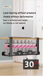 Under-Desk Cable Management Rack — Telescopic Metal Storage Tray, No Drilling Required