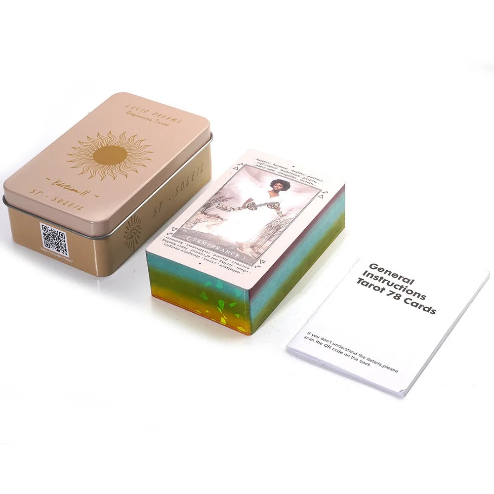 Lucid Dreams Tarot Deck — Beginner-Friendly Cards in Tin Box with PDF Guidebook