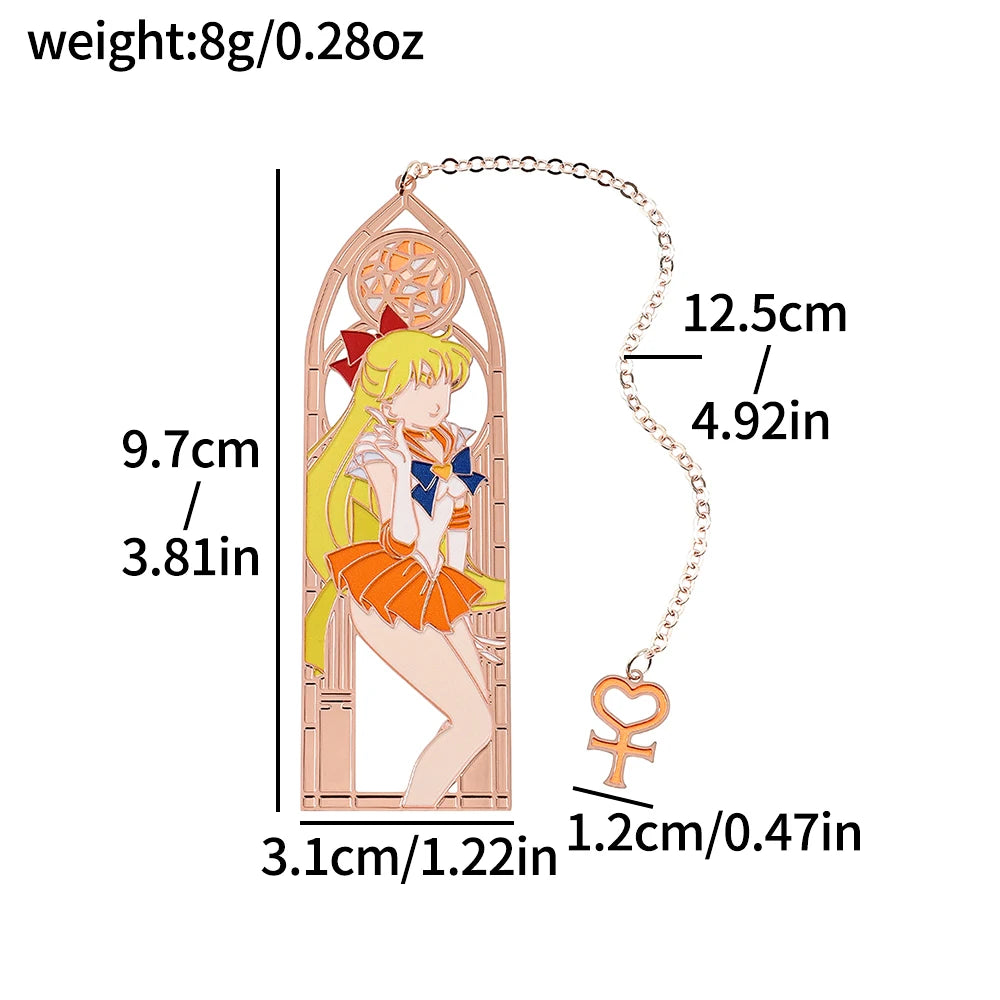 Anime Girl Metal Bookmark - Collectible Character Page Marker