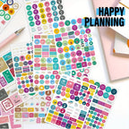 Aesthetic Planner Stickers – 12 Sheets | 650 or 720 Stickers | Holidays, Goals, Quotes, Habits, Finance & More