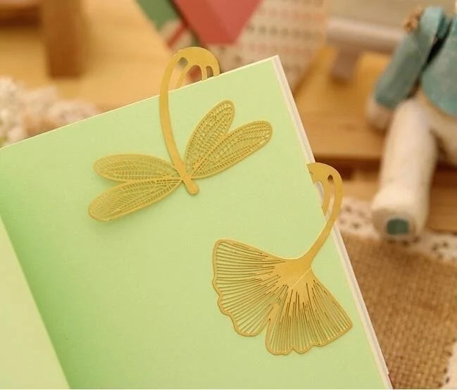 Gold Metal Bookmark - Botanical & Insect Designs | Flowers, Butterflies & More | 8 Designs | Elegant Reading Accessory & Gift