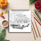 Classic Cars Adult Coloring Book — 32 Pages of Iconic Automobiles, 7.87" × 7.87"