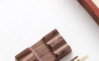 Walnut Wood Fountain Pen Rest - Horizontal Desk Stand for Dip Pens & Calligraphy (1 or 2 Slots)