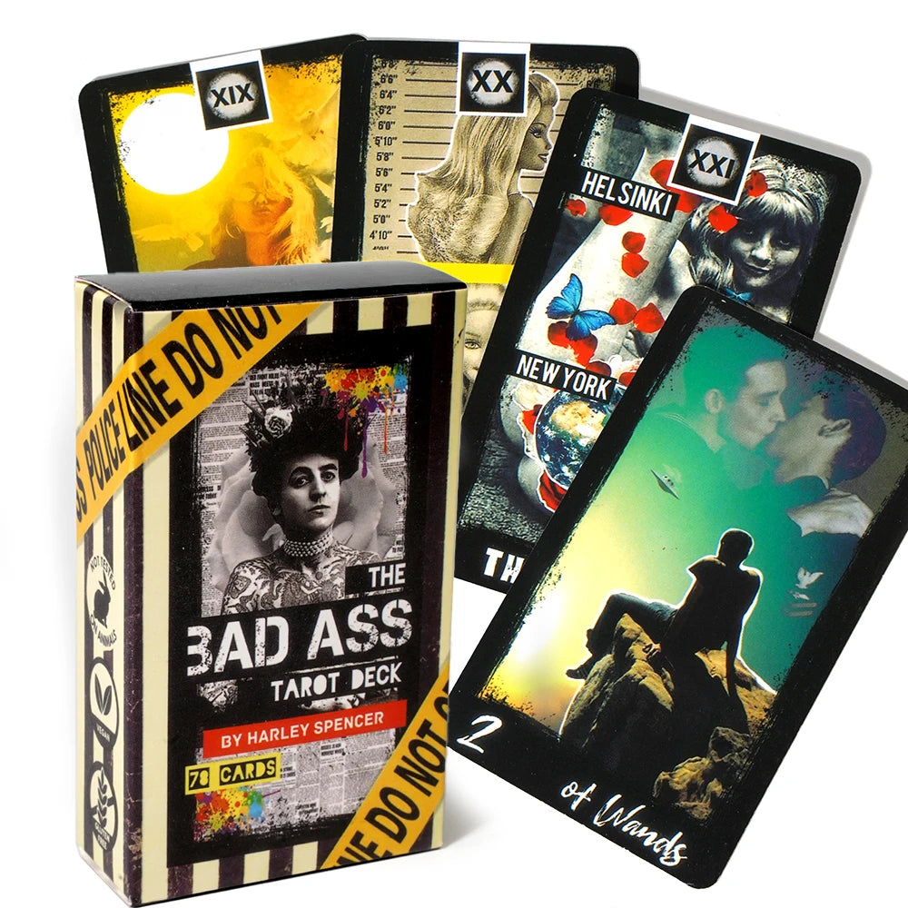 The Bad Ass Tarot Deck by Harley Spencer - 78 Cards | Pop Art Collage Tarot for Adults 18+ | Divination & Fortune Telling