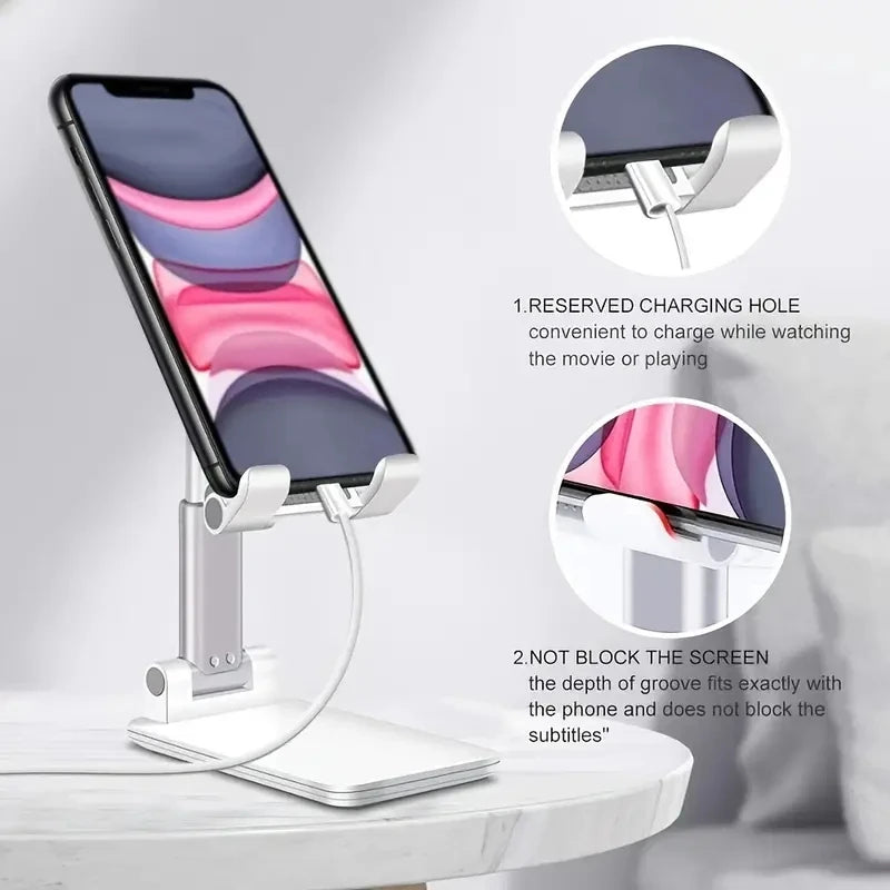 Adjustable Phone & Tablet Desk Stand — Universal Desktop Holder for iPhone, iPad & More