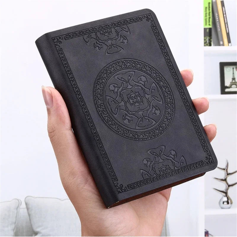 Vintage Pocket Leather Notebook - 280 Pages Portable Travel Journal & Diary