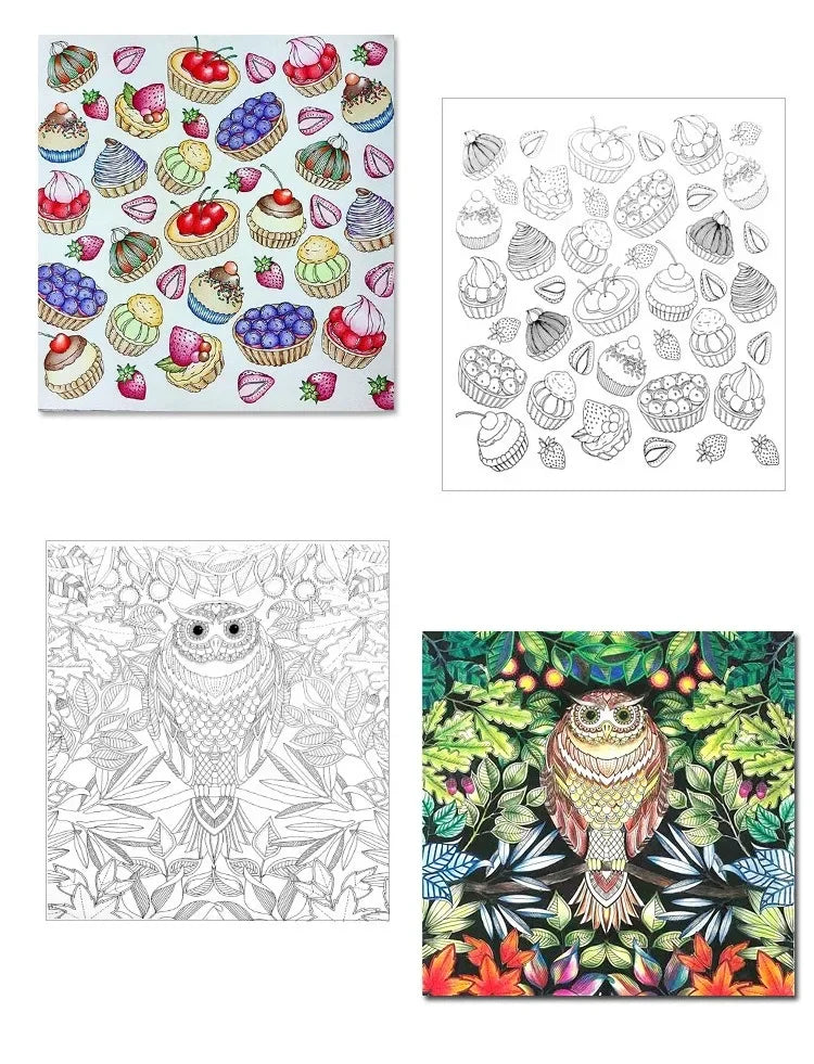 Adult Coloring Book — 24 Pages of Intricate DIY Illustrations for Stress Relief & Creative Flow