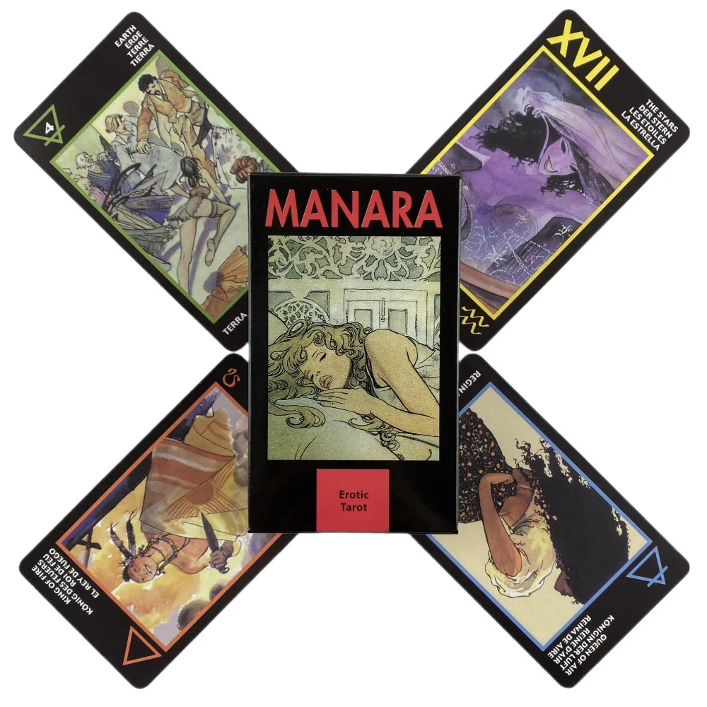 Erotic Tarot & Oracle Card Decks - Manara Art & Sensual Divination | 4 Designs | Adults 18+ | Cosmic Alchemy Collection