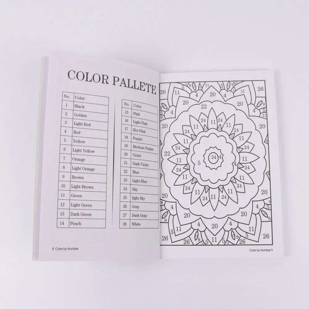 Color By Number Adult level Coloring Book - 190 Pages for Stress Relief & Relaxation