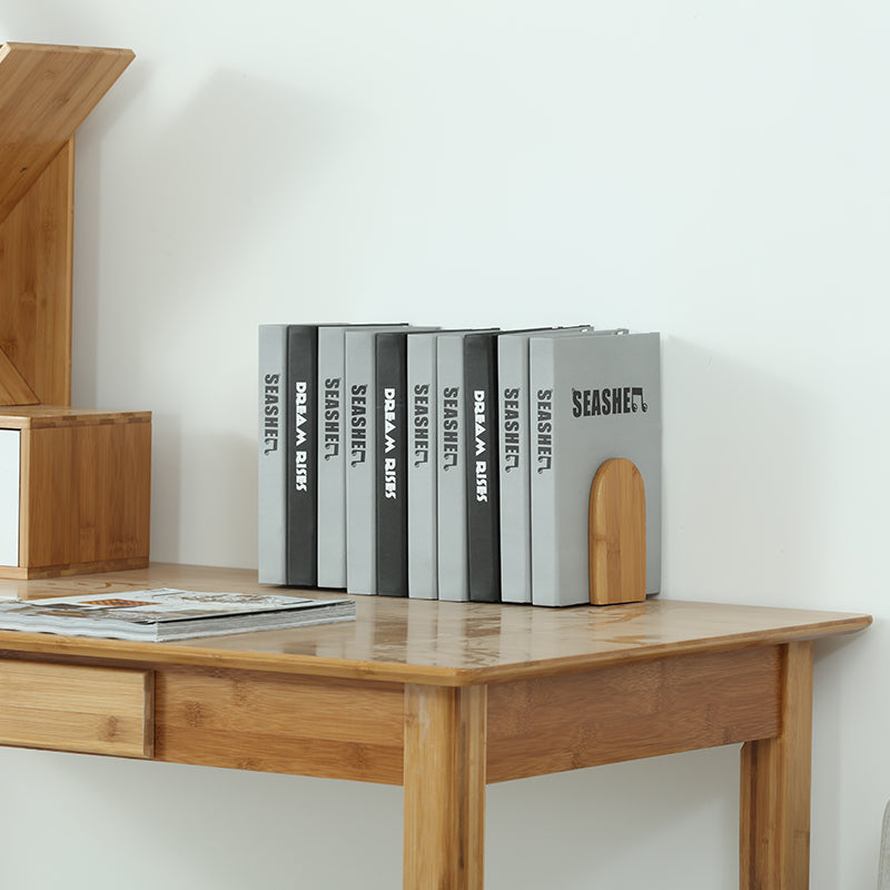 Bamboo Bookends - Natural Desktop Organizer & Book Stand (2 Sizes)