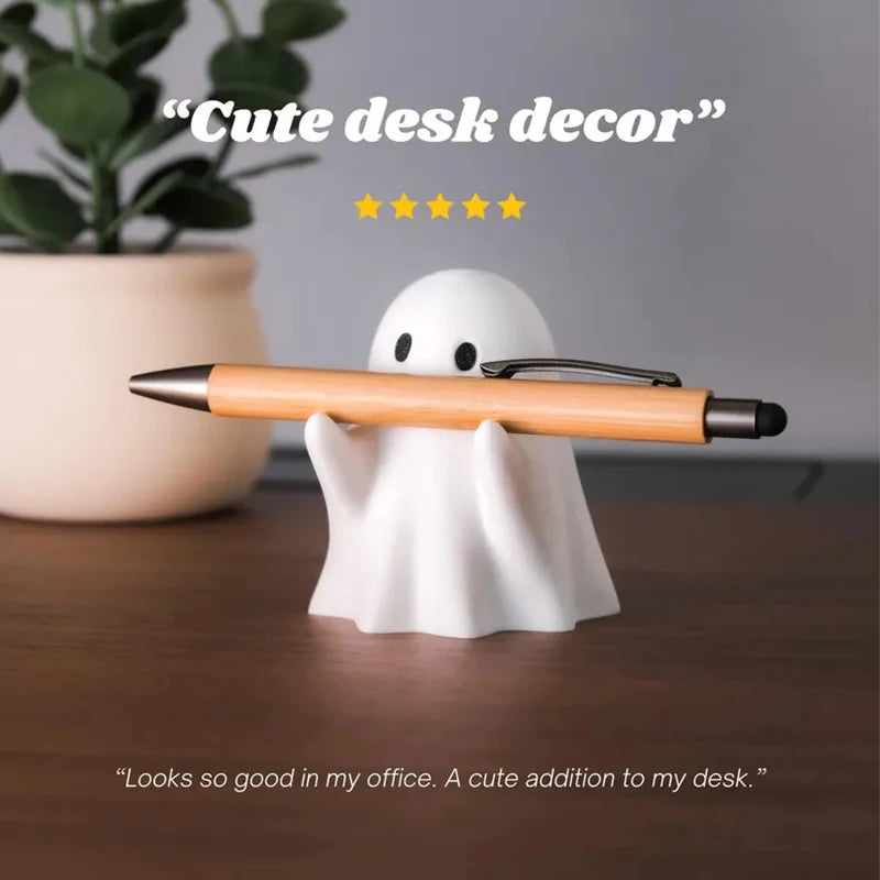 Ghost Pen Holder - Cute Desktop Organizer & Halloween Decor for Office & Home