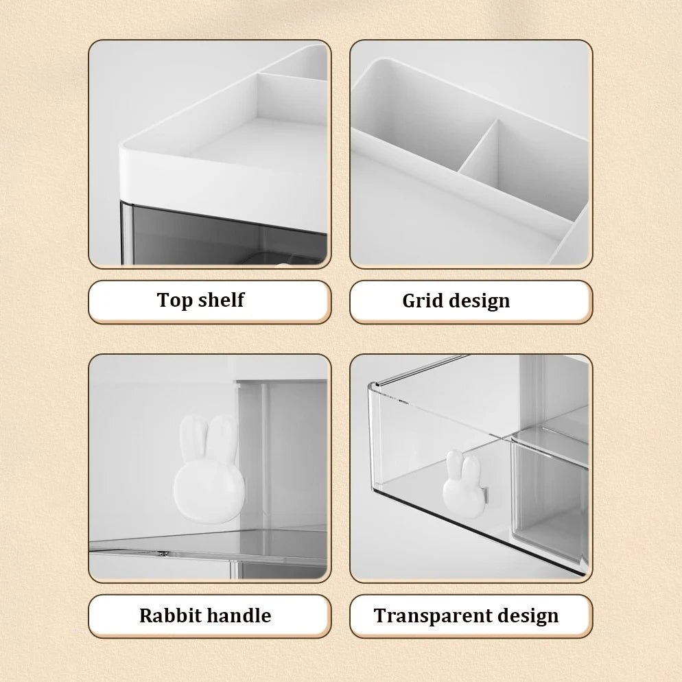Desk Organizer with Drawer - Multi-Use Storage Box for Office & Makeup