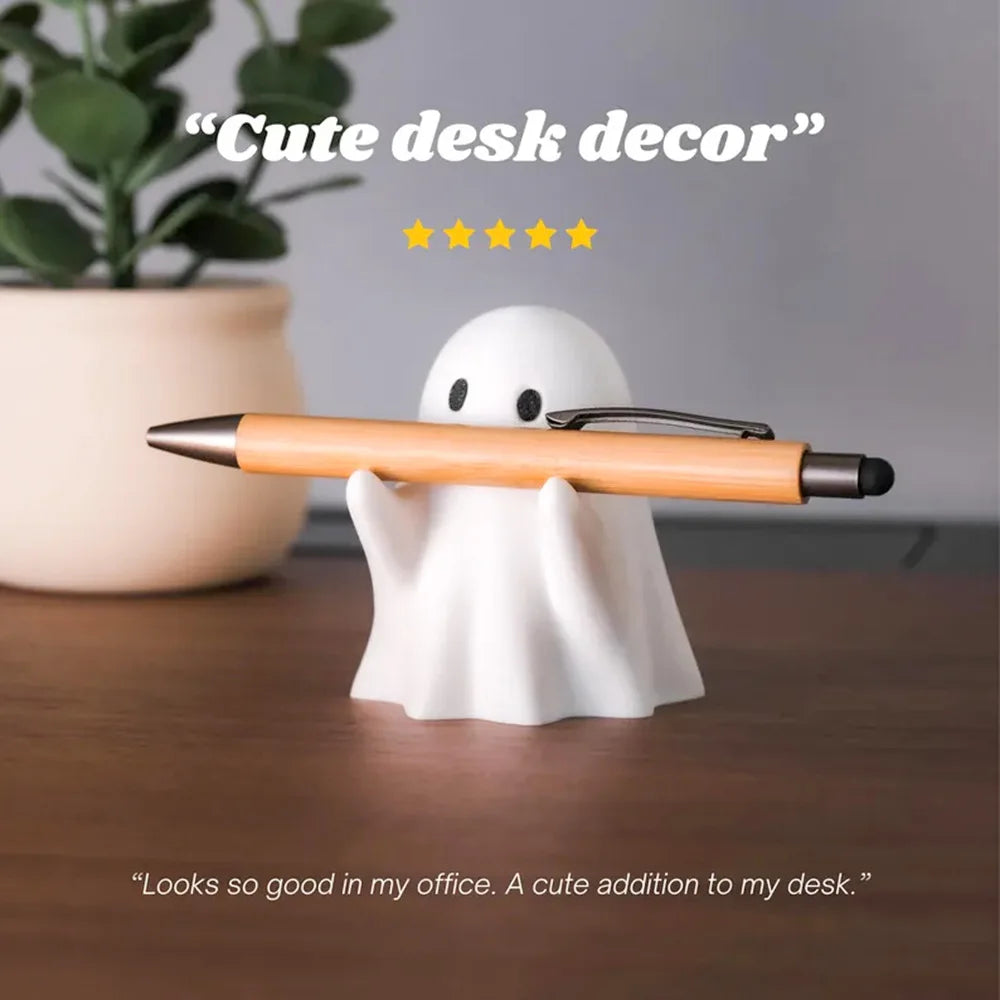 Ghost Pen Holder - Cute Desktop Organizer & Halloween Decor for Office & Home