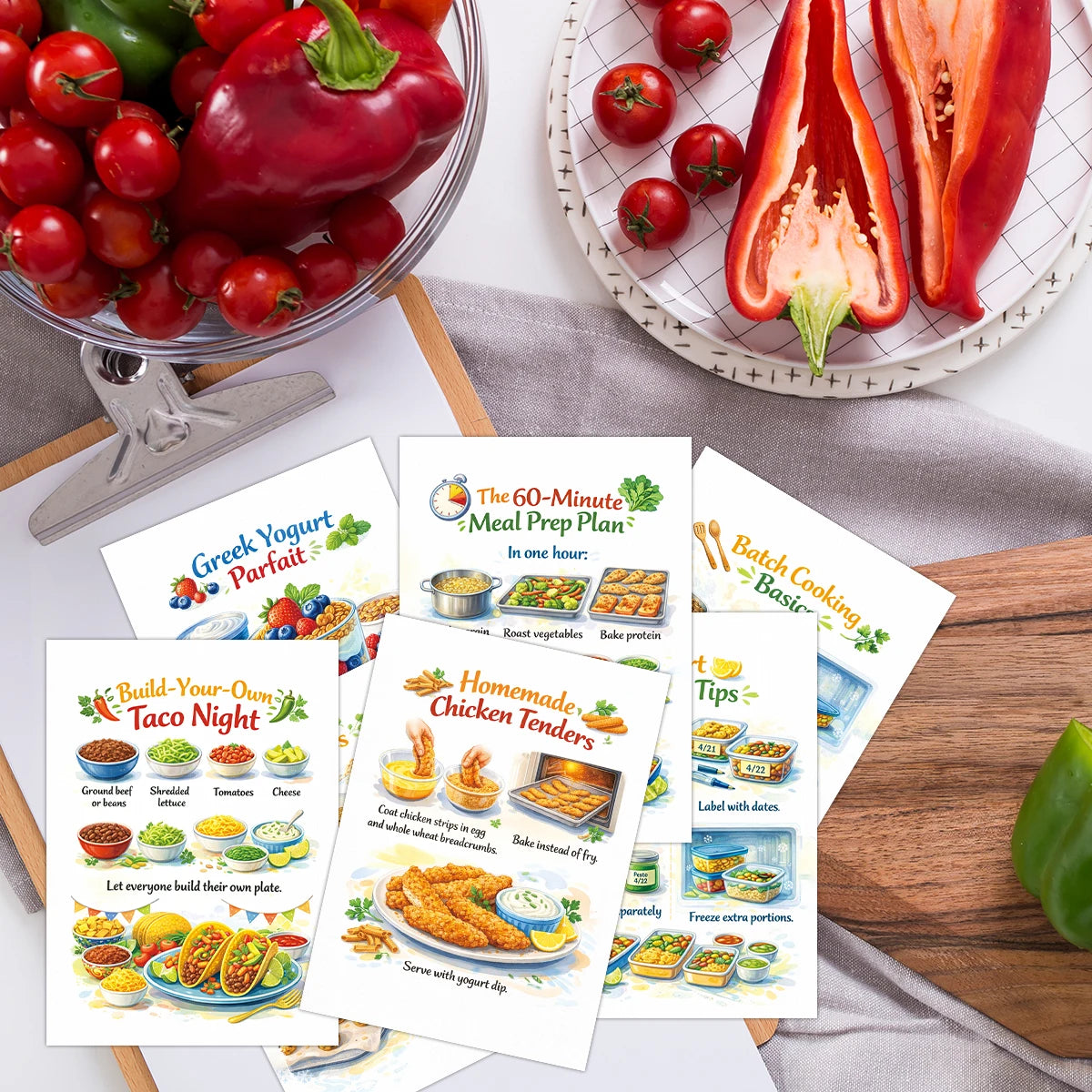 Wholesome Meals Recipe Cards – 30 Cards with Ready-to-Cook Recipes | Healthy, Simple & Family-Friendly | Beginner-Friendly Meal Prep