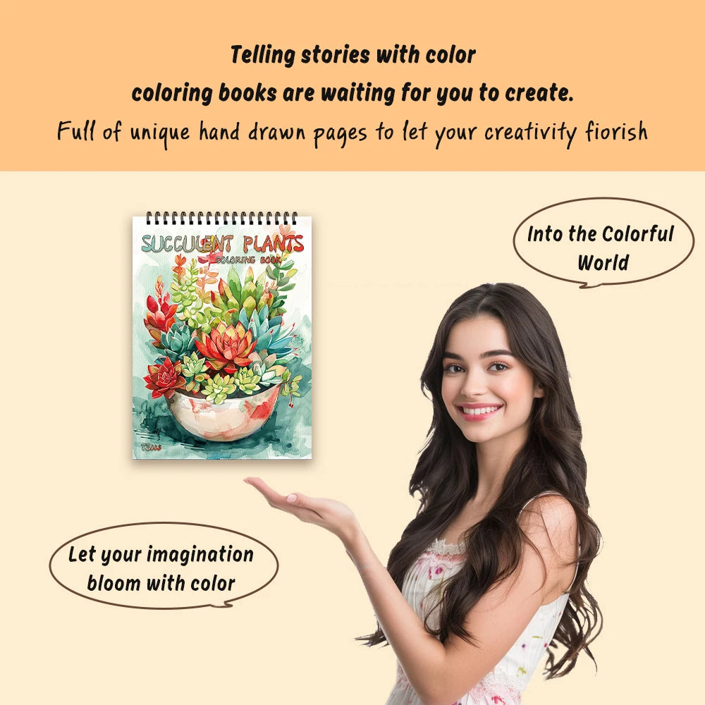 Adult Spiral Coloring Book - 30 Sheets Nature & Floral Themes | 11.2x8.3" Landscape Format | Birthday & Holiday Gift