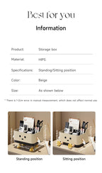 Desktop Organizer Box - 4-Compartment Multi-Use Storage | Standing or Sitting Design | Office, Dorm & Home