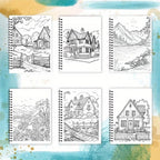 Countryside Scenery Adult Coloring Book — 32 Pages of Peaceful Landscapes for Stress Relief