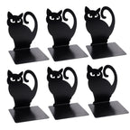 Black Cat Bookends — Heavy Iron Book Stand for Shelf & Desk