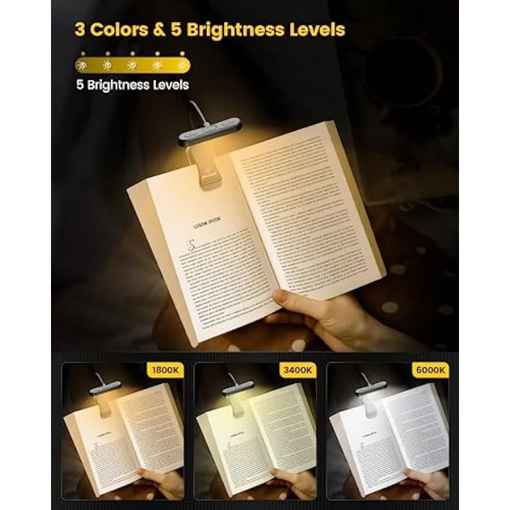 ET-Head Book Light — Dimmable USB Rechargeable Reading Lamp, Eye-Care LED