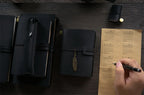 Genuine Leather Refillable Travel Journal - Handmade Retro Notebook with 192 Pages