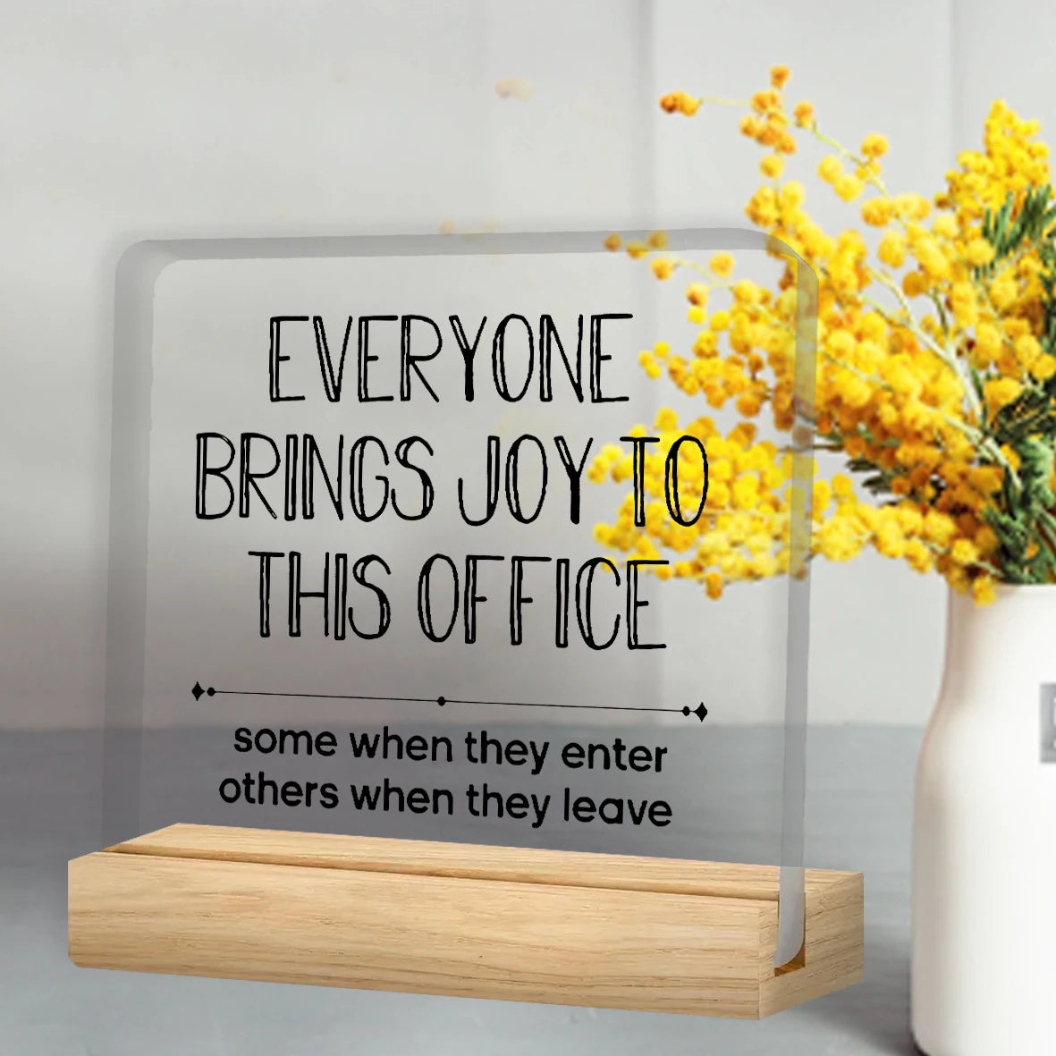 Sarcastic Office Sign - Funny Acrylic Desk Decor for Work Stress Relief & Humor