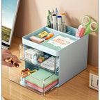 Desk Organizer with Drawer - Multi-Use Storage Box for Office & Makeup