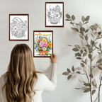 Adult Spiral Coloring Book - 30 Sheets Nature & Floral Themes | 11.2x8.3" Landscape Format | Birthday & Holiday Gift