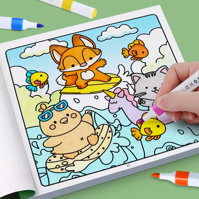 Girls' Fantasy Coloring Book - 24 Pages of Hand-Drawn Illustrations (3 Themes)