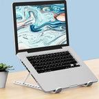 Foldable Laptop Stand – 10-Position Adjustable, Portable ABS Bracket for MacBook, Notebooks & Laptops up to 17" | Black & White