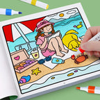 Girls' Fantasy Coloring Book - 24 Pages of Hand-Drawn Illustrations (3 Themes)