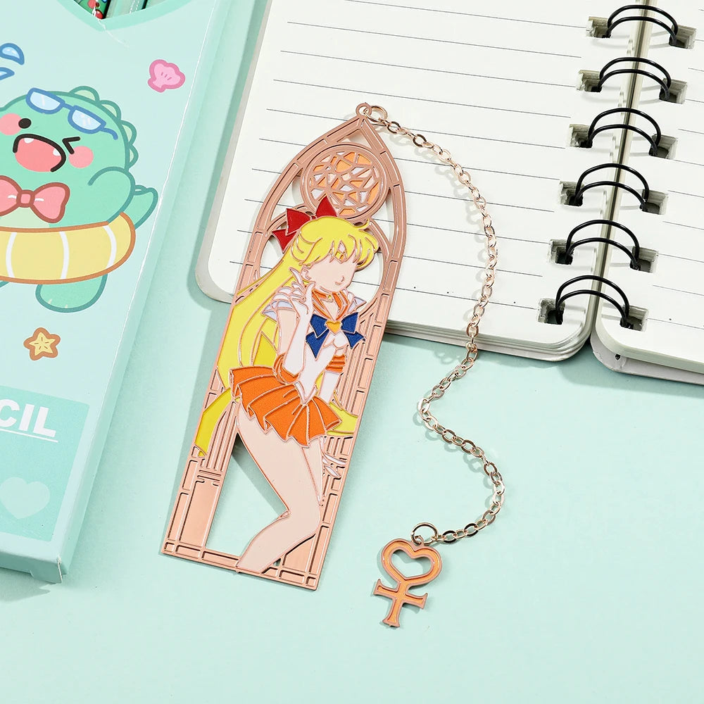 Anime Girl Metal Bookmark - Collectible Character Page Marker
