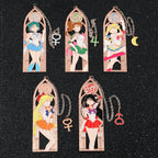 Anime Girl Metal Bookmark - Collectible Character Page Marker