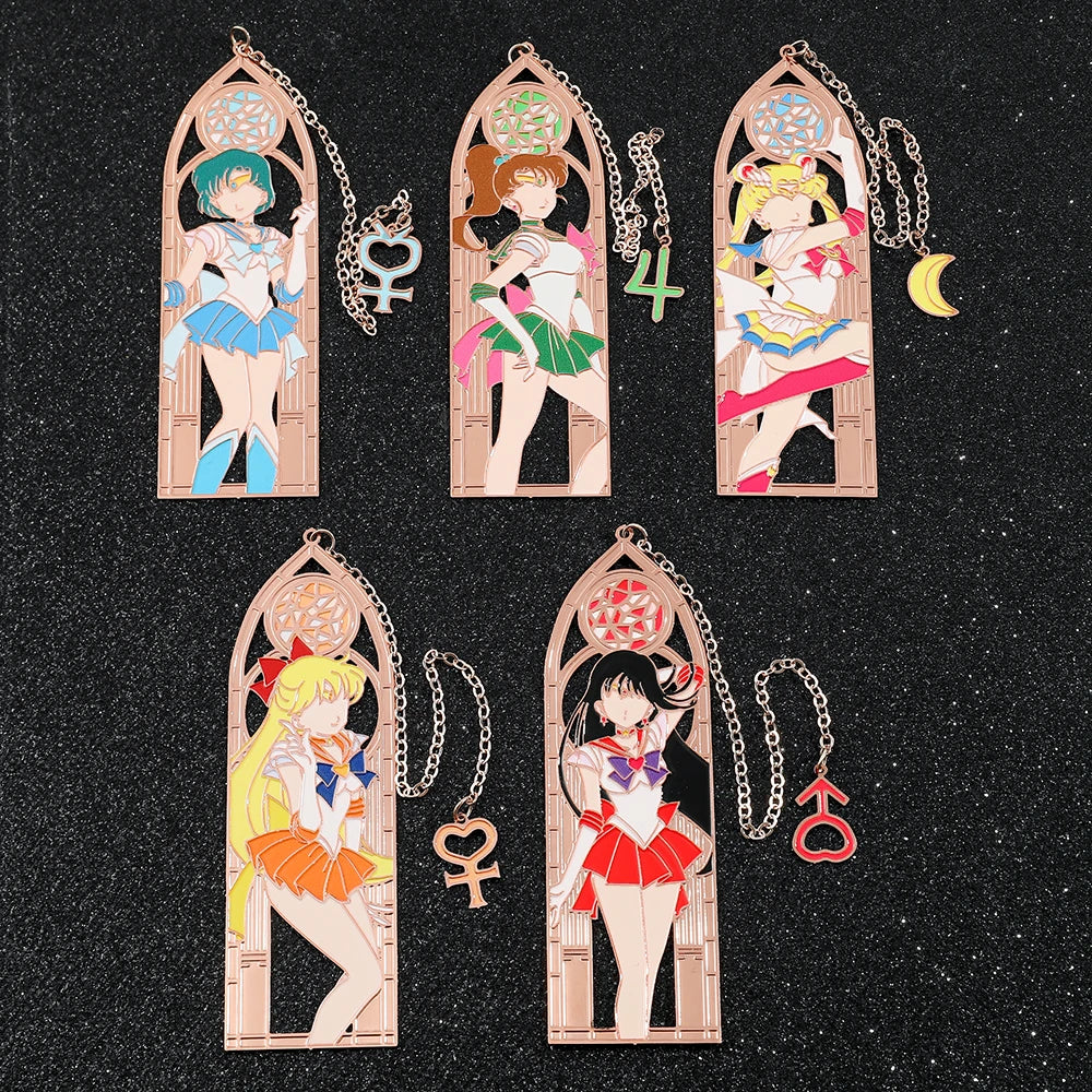 Anime Girl Metal Bookmark - Collectible Character Page Marker