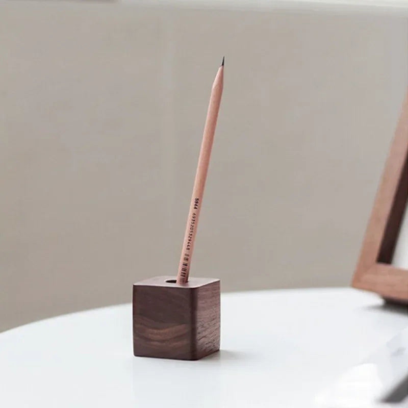 Vintage Wooden Pen Rest - Minimalist Desk Ornament & Fountain Pen Holder