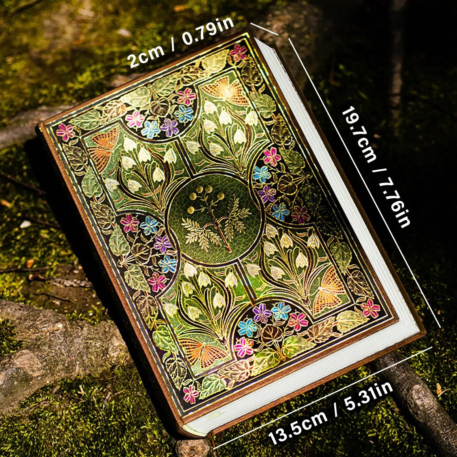 Vintage Floral Gold Foil Journal - 256 Pages Luxury Hardcover Diary with Butterfly Pages