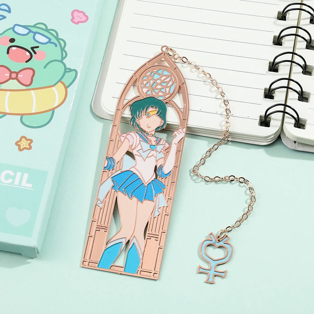 Anime Girl Metal Bookmark - Collectible Character Page Marker