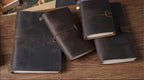 Genuine Leather Refillable Travel Journal - Handmade Retro Notebook with 192 Pages