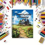 Countryside Scenery Adult Coloring Book — 32 Pages of Peaceful Landscapes for Stress Relief