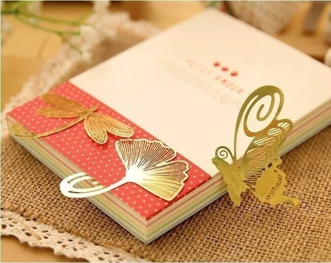 Gold Metal Bookmark - Botanical & Insect Designs | Flowers, Butterflies & More | 8 Designs | Elegant Reading Accessory & Gift