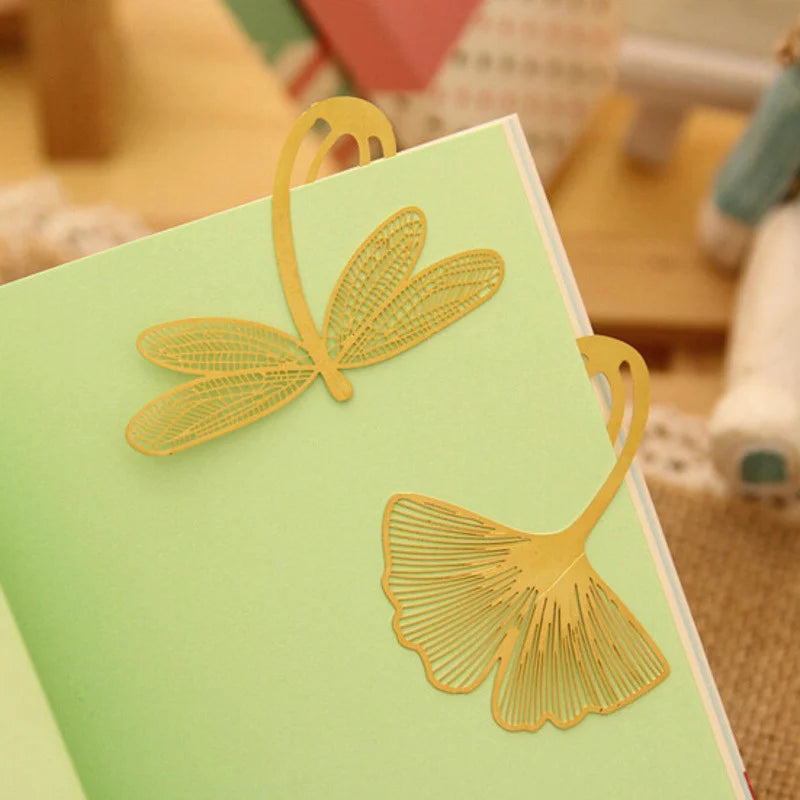 Gold Metal Bookmark - Botanical & Insect Designs | Flowers, Butterflies & More | 8 Designs | Elegant Reading Accessory & Gift