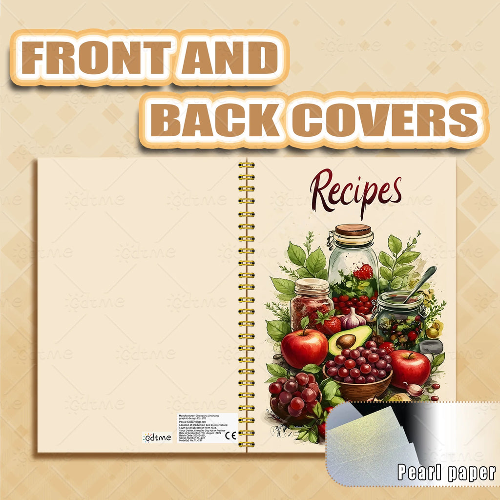 Recipe Notebook - Cute Kitchen Planner & Food Journal with Pastel Patterns (2 Designs)