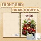 Recipe Notebook - Cute Kitchen Planner & Food Journal with Pastel Patterns (2 Designs)