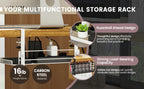 Under-Desk Hanging Storage Rack - Multi-Compartment Organizer | Small or Large | White or Black | Office & Home Workstation